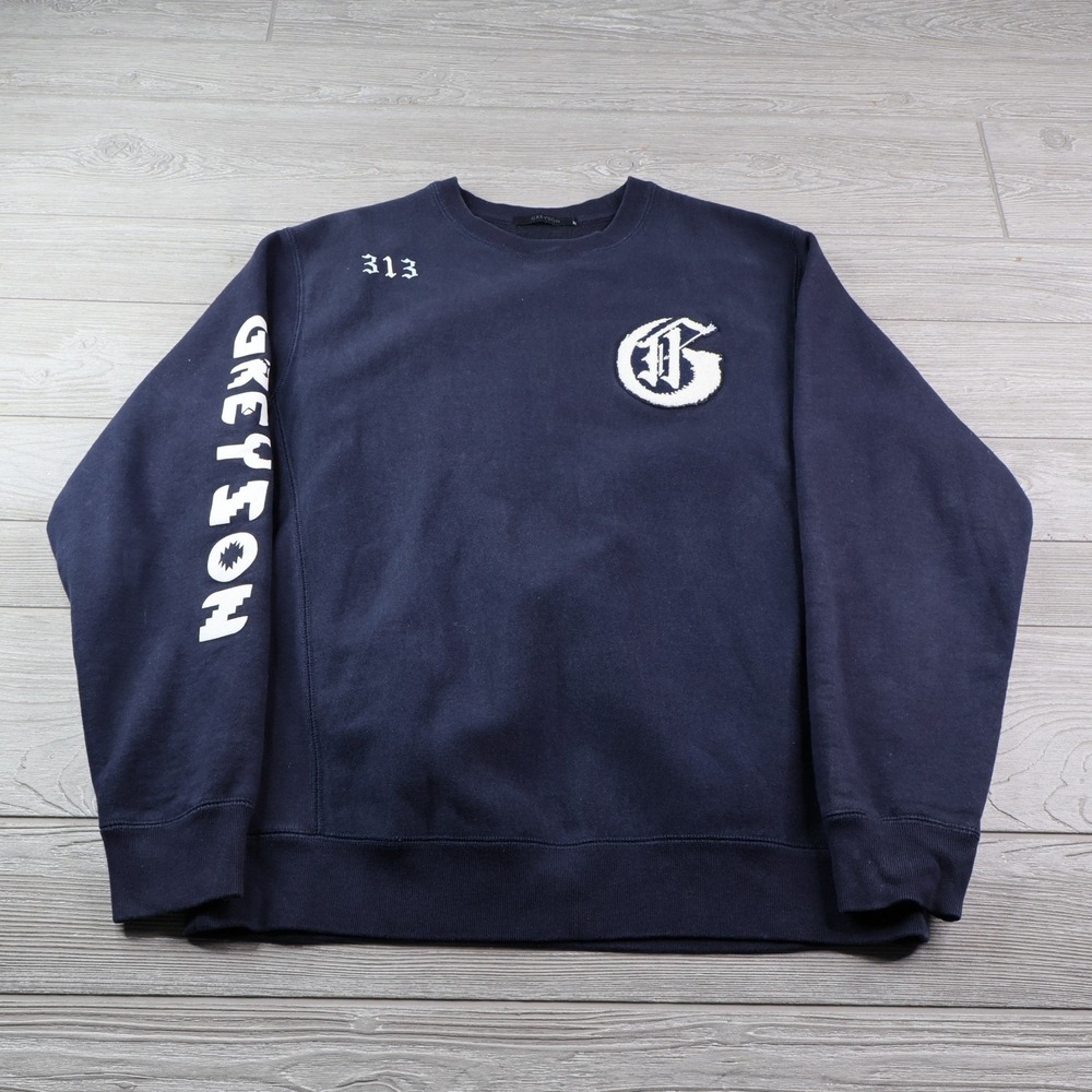 Greyson Clothiers 313 We Are Wolves Crewneck Sweatshirt Men's M Navy